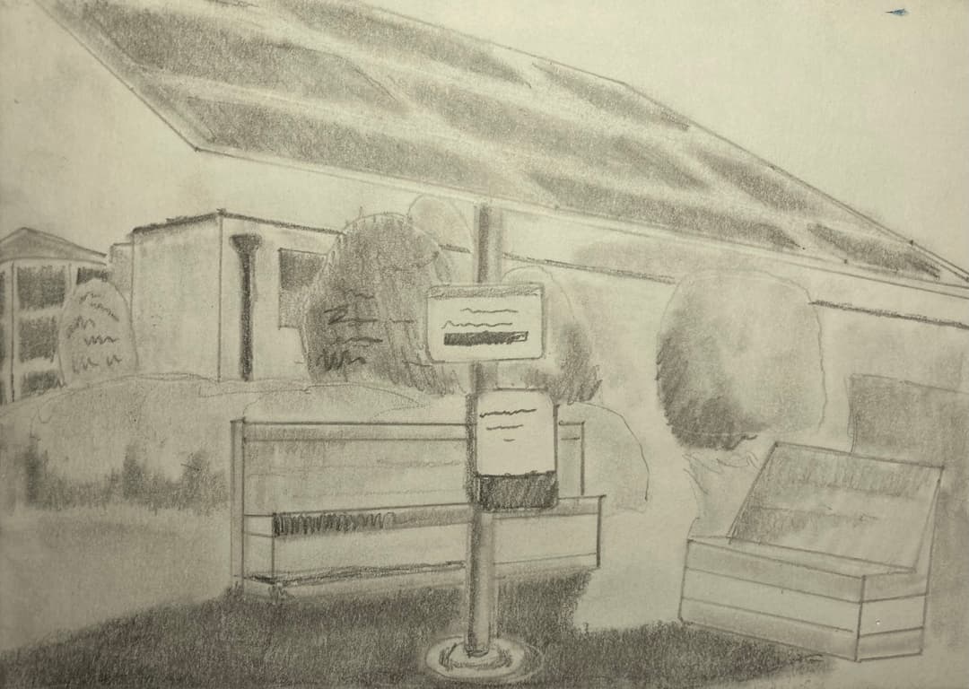 Solar Panel Linear Perspective Drawing